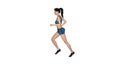 3D Render : A woman is running with the white background