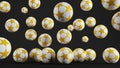 yellow classic soocer ball on a black background Royalty Free Stock Photo