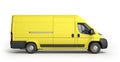 3d render Yellow Delivery Van Icon Royalty Free Stock Photo