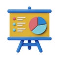 Colorful Presentation Board Displaying Business Data and Pie Chart on 3d isolated on transparent background Royalty Free Stock Photo