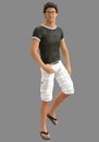 Young Guy in Beach Wear and Spectacles Royalty Free Stock Photo