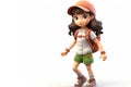 3d render of young tourist woman with backpack