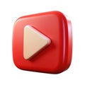 3d render of the youtube play button icon Royalty Free Stock Photo