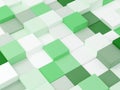 3d rendered abstract green background with colorful cubes Royalty Free Stock Photo