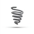 Abstract Grey Coil Spring Shaped Like A Tornado On A White Background With A Shadow Royalty Free Stock Photo