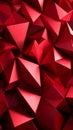 3D rendered abstract red polygon background with low poly triangular shapes and metallic texture Royalty Free Stock Photo