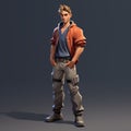 3d Rendered Adventure Game Character In Jeans And T-shirt