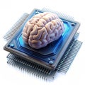 3D-rendered AI brain chip