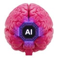 3d rendered ai brain with neural circuits Royalty Free Stock Photo