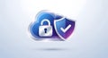 Robust Cloud Security Icon: Reliable Digital Data Protection for Businesses and Tech Users. Royalty Free Stock Photo