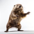Professional Mole Photo: Full Body In Movement On White Background