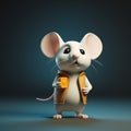 Colorful Cartoon Mouse With Beer A Playful Vray Tracing Illustration