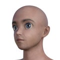 3D rendered anime male head model