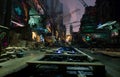 3d rendered background image of a cyberpunk junkyard