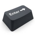 3D Rendered Black Enter Key with White Arrow and Text on White Background keyboard computer Royalty Free Stock Photo