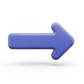3D Rendered Blue Arrow Symbol Pointing to the Right on a White Background direction Royalty Free Stock Photo