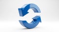 3D Rendered Blue Circular Arrows Symbolizing Refresh or Sync on White Background update Royalty Free Stock Photo