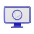 3D Rendered Blue Computer Monitor with Play Button Icon on White Background screen display Royalty Free Stock Photo