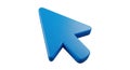 3D Rendered Blue Computer Mouse Cursor Arrow Isolated on White pointer Royalty Free Stock Photo
