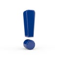 A3D rendered blue exclamation mark with a separate dot on a white background symbol punctuation Royalty Free Stock Photo