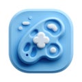 3D Rendered Blue Game Controller Icon With Rounded Square Shape gamepad Royalty Free Stock Photo