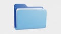 3D Rendered Blue and Light Blue Folder Icon on White Background file document Royalty Free Stock Photo
