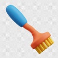 A 3d rendered blue and orange toothbrush with bristles, isolated on transparent background Royalty Free Stock Photo