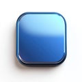 3D Rendered Blue Square Icon with Round Corners for Mobile Application Button - Modern and Sleek Design Isolated on Royalty Free Stock Photo