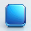 3D Rendered Blue Square Icon with Round Corners for Mobile Application Button - Modern and Sleek Design Isolated on Royalty Free Stock Photo