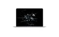 3D Rendered Broken Screen Laptop - Broken Screen MacBook - Laptop Cracked Screen Royalty Free Stock Photo