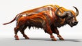Metallic Buffalo With Dynamic Lines And Shapes