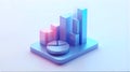 3D Rendered Business Data Infographic Platform Royalty Free Stock Photo