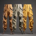 3d Rendered Cargo Wear Pants In Various Colors