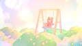 cute bear on the swing Royalty Free Stock Photo