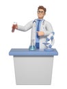 3D rendered cartoon doctor character