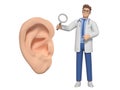 3D rendered cartoon doctor character