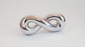 3D Rendered Chrome Infinity Symbol on White Background Royalty Free Stock Photo