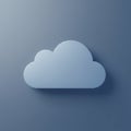 A 3D-rendered cloud icon in a soft blue hue is set against a gradient blue background. Royalty Free Stock Photo