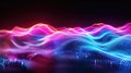 3d rendered colorful neon waves