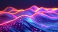 3d rendered colorful neon waves