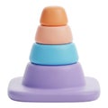 3d rendered colorful stacking toy with smooth and rounded edges Royalty Free Stock Photo
