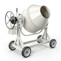 3D Rendered Concrete Mixer White, Steel, Wheels, Construction Equipment, Cement Mixer, 3D Model Concrete Mixer, 3D Rendering Royalty Free Stock Photo