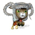 3D Rendered cute fantasy pet on white