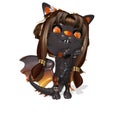 3D Rendered cute fantasy pet on white