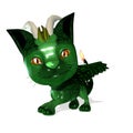 3D Rendered cute fantasy pet on white