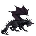 A dark dragon with crystals on his body