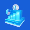 A 3D-rendered dashboard displaying data analytics and financial reports. Royalty Free Stock Photo
