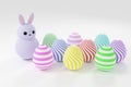3d rendered decorative precious easter bunny on grey background for wallpapers, greeting cards, posters, ads.