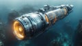 3D rendered deep sea submersible Royalty Free Stock Photo