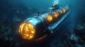 3D rendered deep sea submersible Royalty Free Stock Photo